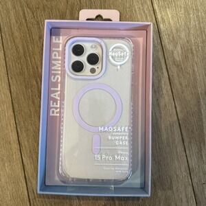 Real Simple iPhone 15 Pro Max MagSafe Bumper Case Clear Lilac NEW